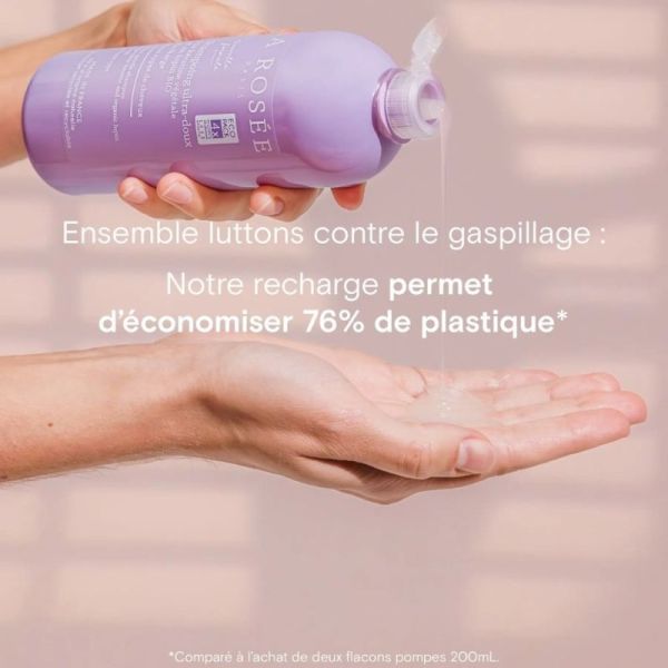 La Rosée Shampoing ultra-doux Recharge 400 ml - A la kératine végétale upcyclée, lupin BIO et vinaigre de framboise BIO