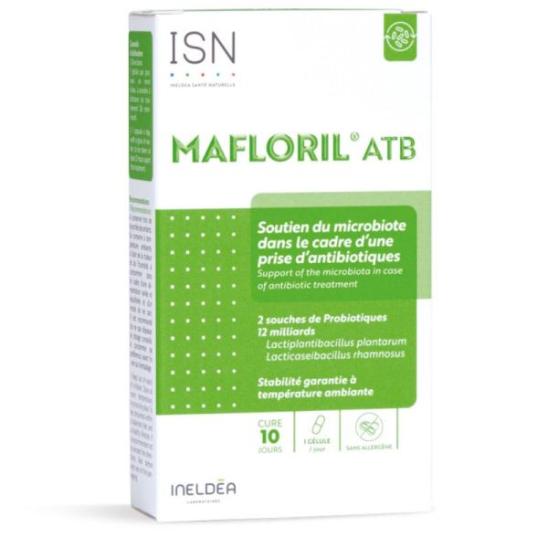Ineldea Mafloril ATB - 10 gélules - Préserve le microbiote pendant une prise d’antibiotiques