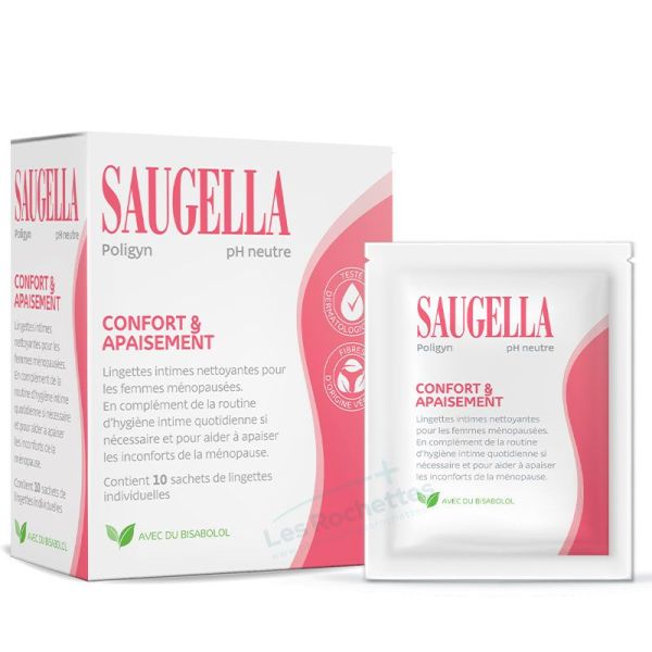 Saugella Poligyn Lingettes Boite de 10