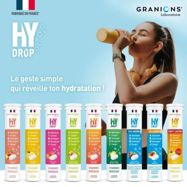 Granions Hydrop Collagène Tropical 18 comprimés effervescents - Hydratation et éclat de la peau