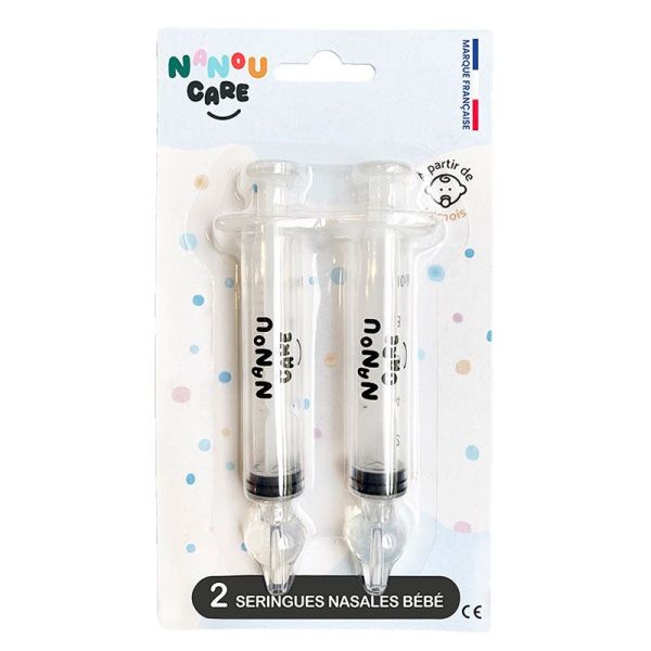 Nanou Care Seringues Nasales Bébé - Lot de 2 seringues de 10ml