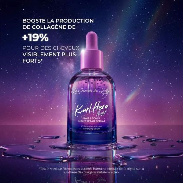 Les Secrets de Loly Kurl Hero Night 50 ml - Sérum de nuit densifiant et booster de collagène