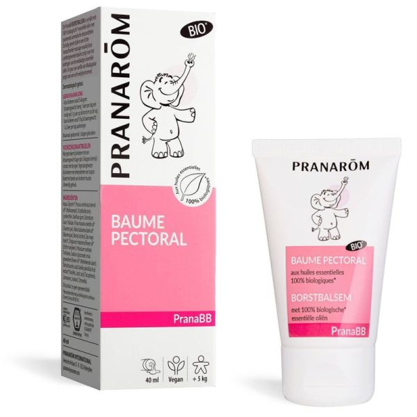 Pranarôm PranaBB Baume Pectoral Bio 40ml – Confort respiratoire et sommeil