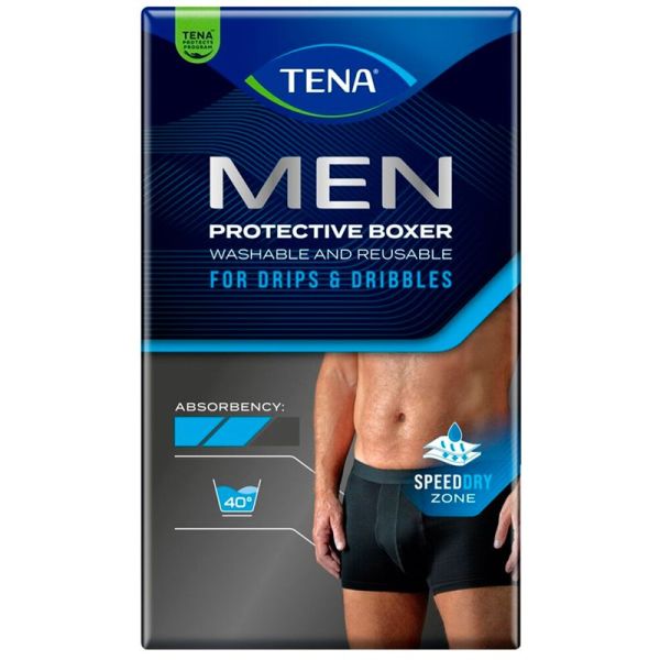 Tena Men Protective Boxer - Boxer de Protection Lavable - 1 pièce - Taille L - Noir