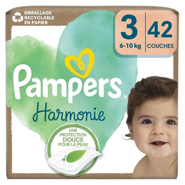 Pampers Harmonie Couches Bébé Taille 3 (6-10kg) - 42 Couches