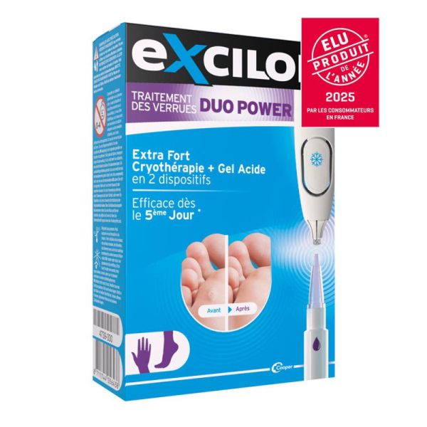 Excilor Duopower Extra Fort Cryothérapie & Gel Acide Mains et Pieds
