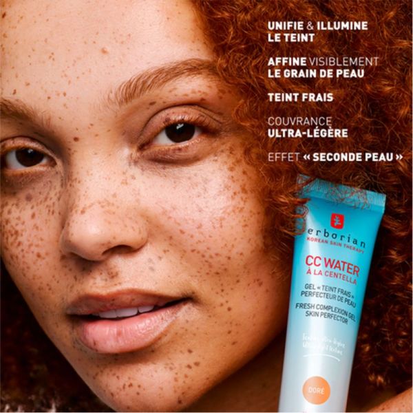 Erborian CC Water à la Centella Gel Teint Frais 15ml Teinte Caramel – Soin teinté à l'acide hyaluronique