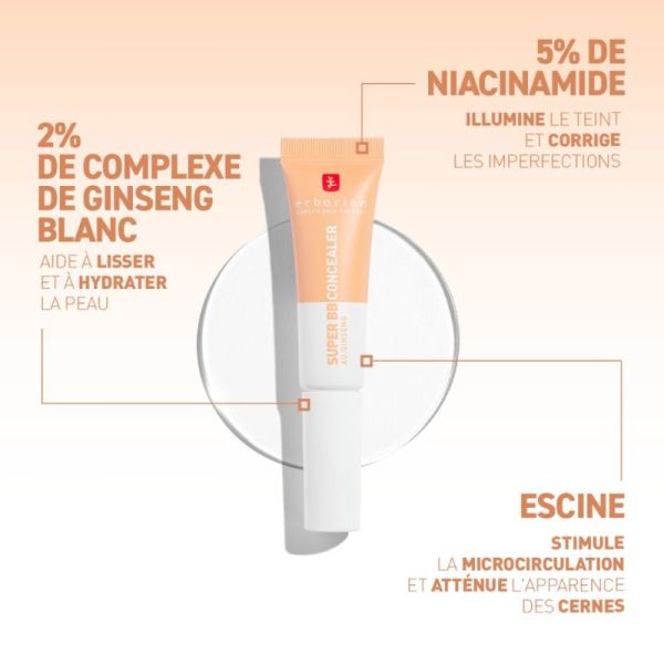 Erborian Super BB Concealer Soin Anticernes Haute Couvrance SPF25 - Teinte Nude - 10ml