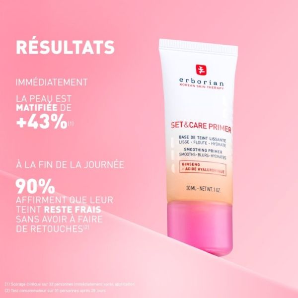 Erborian Set & Care Primer 30 ml - Base de teint lissante, matifiante et hydratante