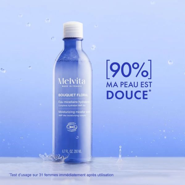 Melvita Bouquet Floral Détox Eau Micellaire Douceur Bio 200ml – Nettoyant et démaquillant visage