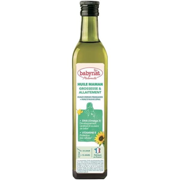 Babybio Babynat Maternité Huile Maman Grossesse et Allaitement 250 ml – Oméga-3 et DHA