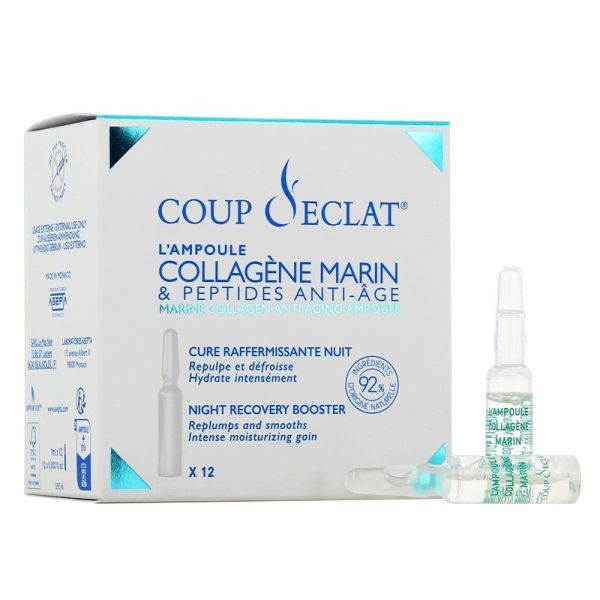 Coup d'Éclat Collagène Marin & Peptides Anti-Âge - 12 Ampoules