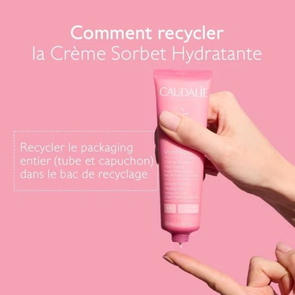 Caudalie VinoHydra Crème Sorbet Hydratante 60 ml - Apaise rougeurs et sécheresse