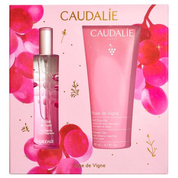 Caudalie Coffret Parfumé Rose de Vigne - Eau Fraîche Rose de Vigne + Gel Douche Rose de Vigne