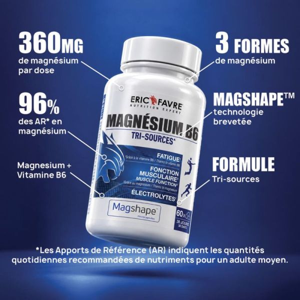 Eric Favre Magnésium Tri-Sources 60 Gélules – Anti-fatigue et système nerveux