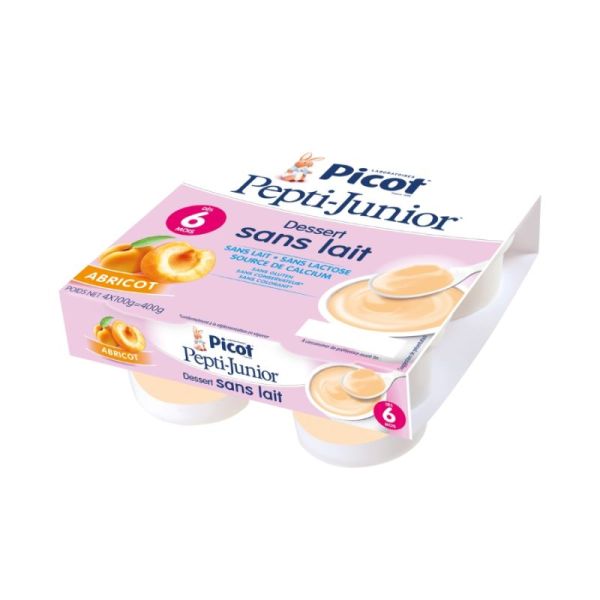 Picot Pepti Junior Dessert Bébé Sans Lait Abricot - 4 pots