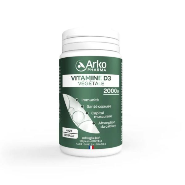 Arkopharma Arkogélules Vitamine D3 Végétale 60 gélules - Système immunitaire et ossature