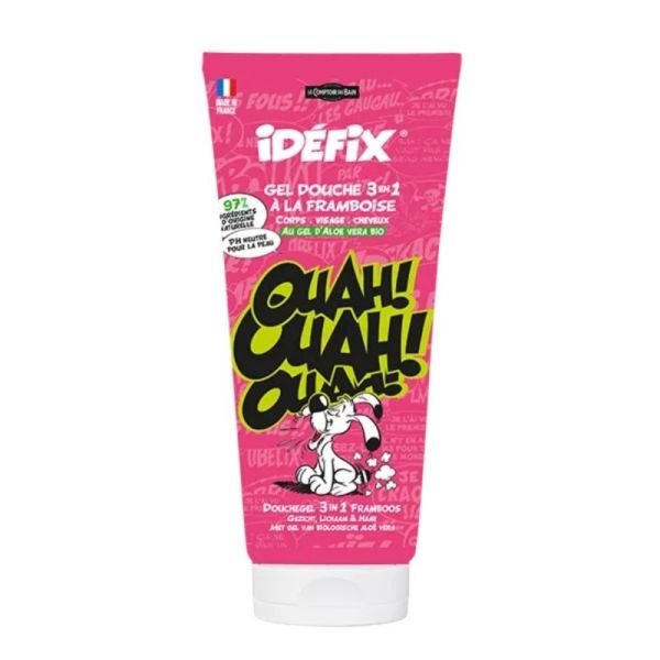 Le Comptoir du Bain Gel douche Idéfix 3 en 1 Framboise 200ml - Nettoie en douceur, hydrate et apaise la peau