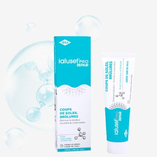 IBSA Ialuset PRO Repair Crème 100 g - Cicatrisation des brûlures et coups de soleil