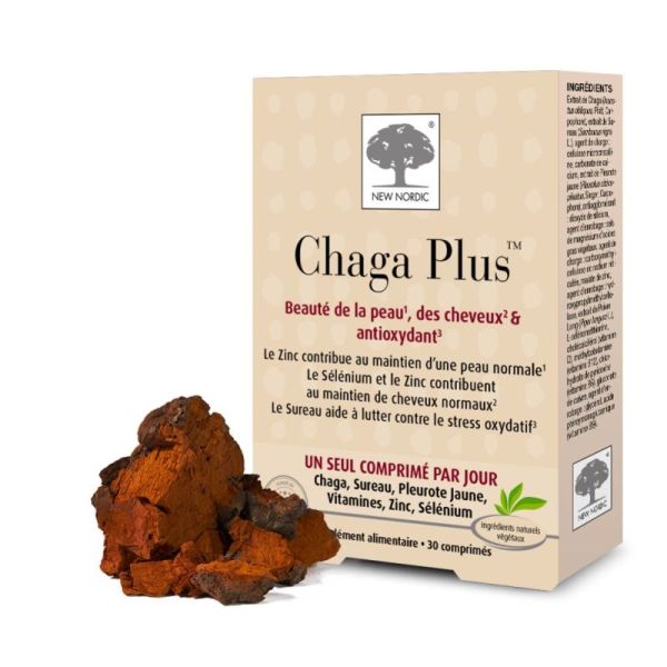 New Nordic Chaga Plus Beauté de la Peau & des Cheveux - 30 Comprimés