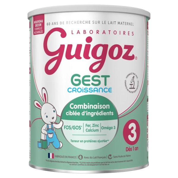 Guigoz GuigozGest Lait de Croissance 3ème Âge Dès 1 An 800g – Développement et immunité