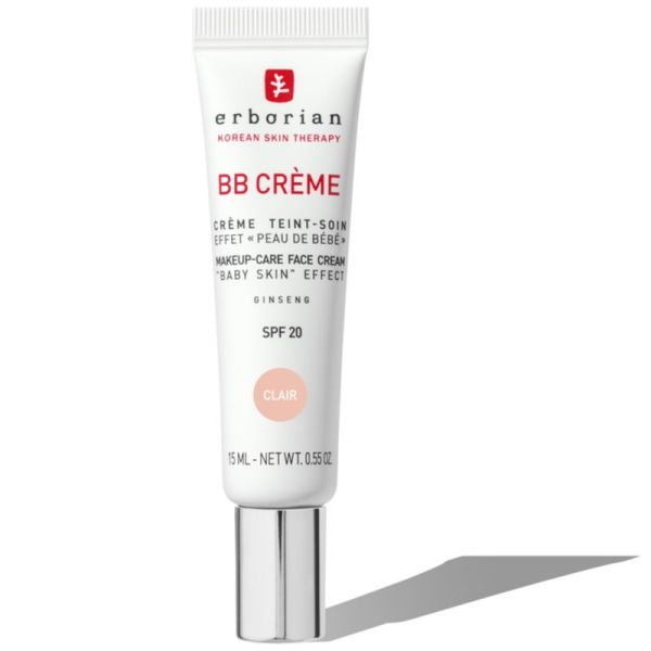 Erborian BB Crème au Ginseng 15ml Teinte Clair – Crème de teint soin effet peau de bébé format voyage