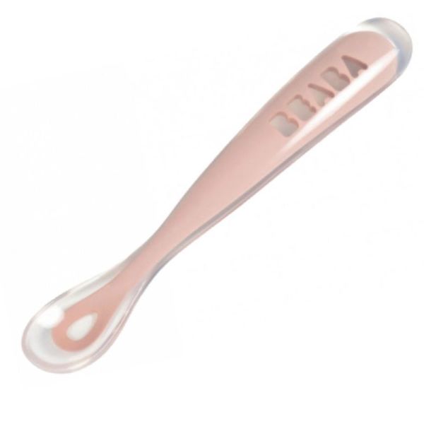 Béaba Cuillère Silicone 1er Âge 4 Mois et + - Couleur : Rose