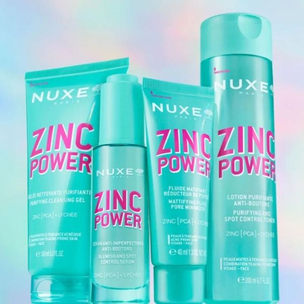 Nuxe Zinc Power Lotion Purifiante Anti-Boutons 200ml - Pores resserrés et peau matifiée