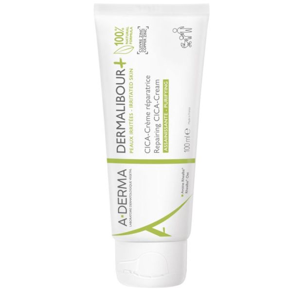 A-DERMA Dermalibour+ CICA-Crème Réparatrice Assainissante 100 ml - Soin Familial