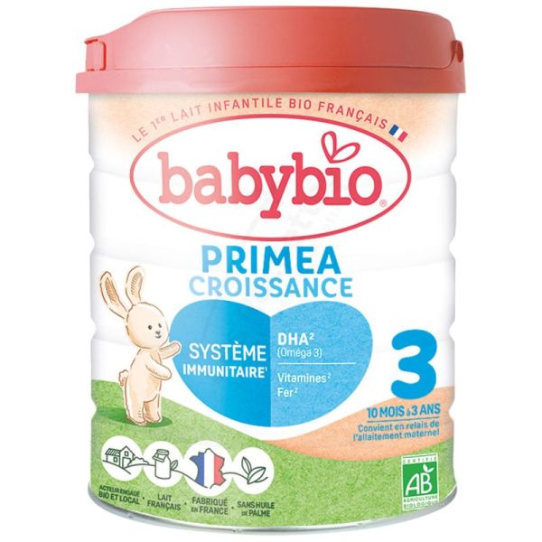 Babybio Primea Bio 3 Croissance dès 10 mois - 800 g - Lait de suite biologique