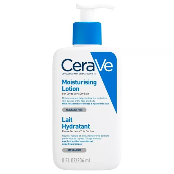 CeraVe Lait Hydratant Visage et Corps - 236ml - Peaux sèches à très sèches