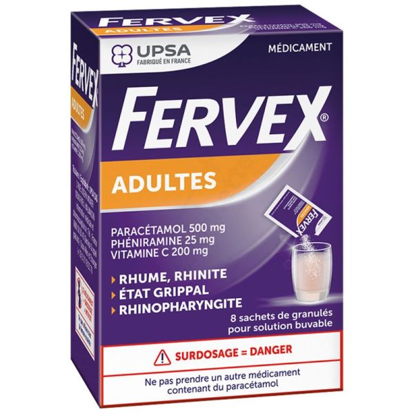 Fervex Adultes Classique - 8 Sachets de granulés pour solution buvable