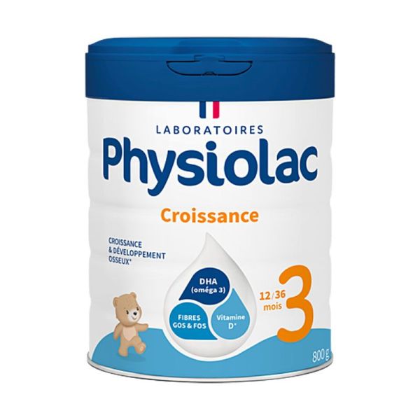 Physiolac 3 Lait Croissance pour Nourrissons 3ème Âge - 12/36 mois - 800g