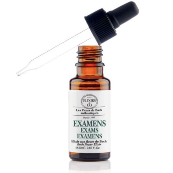 Elixirs & Co Élixir Bio Examens Fleurs de Bach 20ml – Concentration et confiance