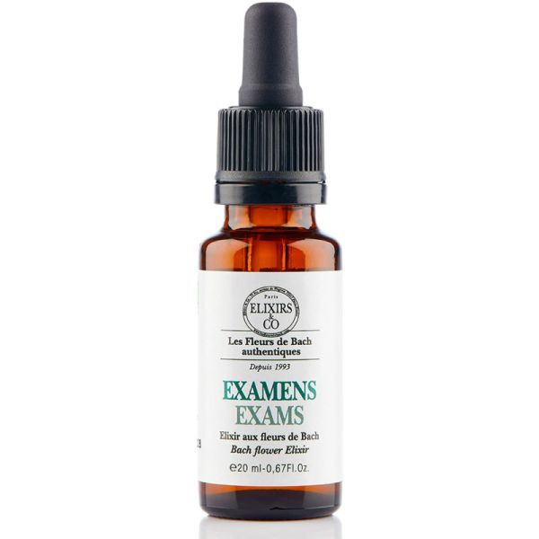 Elixirs & Co Élixir Bio Examens Fleurs de Bach 20ml – Concentration et confiance