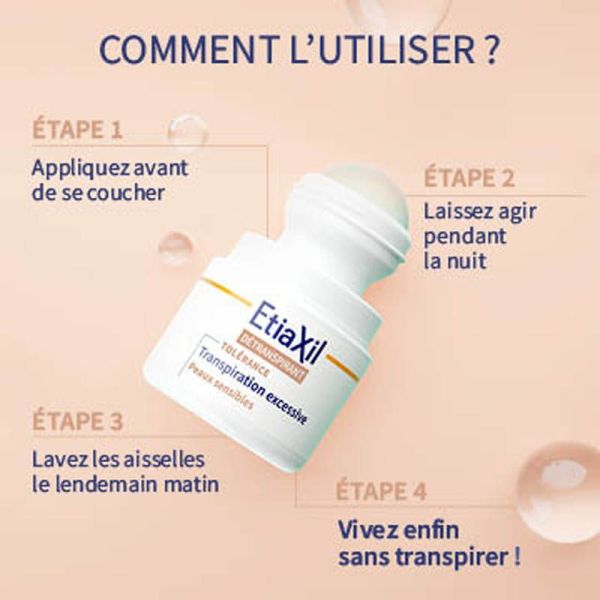 Etiaxil Roll-On Détranspirant Transpiration Excessive - Peaux Sensibles Confort+ - 2 x 50 ml