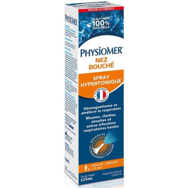 Physiomer Nez Bouché Spray Hypertonique 125ml – Décongestion naturelle