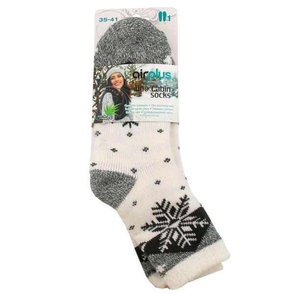 AirPlus Aloe Cabin Socks Chaussettes Hydratantes Femme Flocon Vert - 35-41