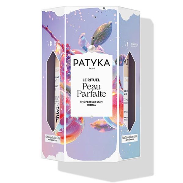 Patyka Coffret Noël Clean 2024 - Le Rituel Peau Parfaite BIO - Huile Démaquillante + Mousse Nettoyante + Gommage