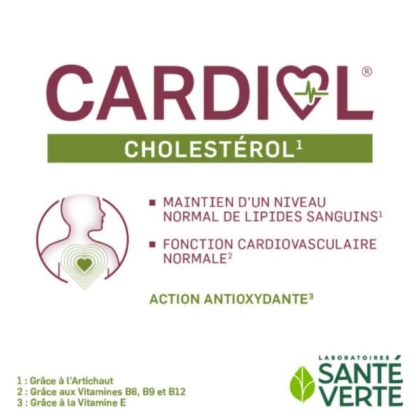 Santé Verte Cardiol Cholestérol 60 comprimés - Soutient l'équilibre lipidique et cardiovasculaire