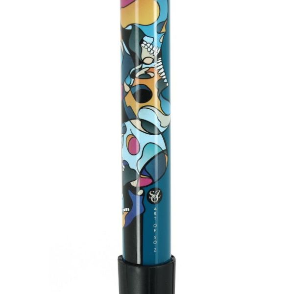 Cannes Fayet Canne de Marche Pliante & Réglable En Carbone So.Z Motif Skull