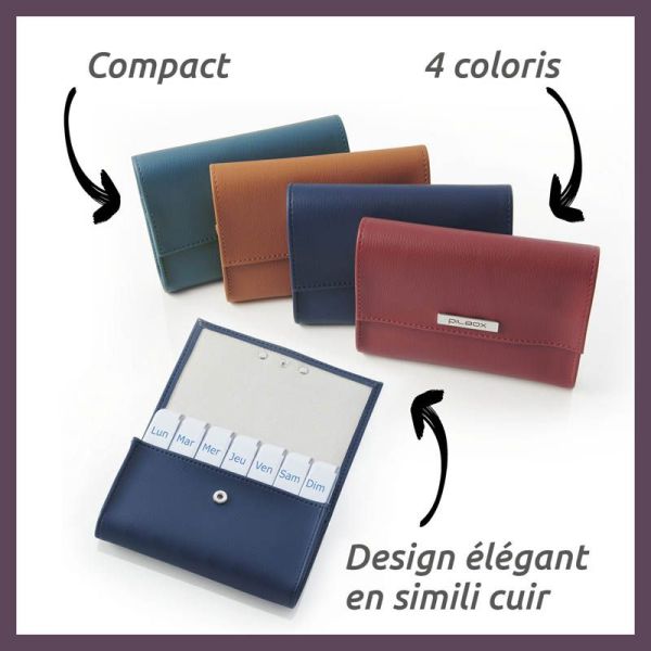 Pilbox Liberty Pilulier Semainier - Couleur : Fauve - Réduit les Risques d'Oubli - 1 pièce