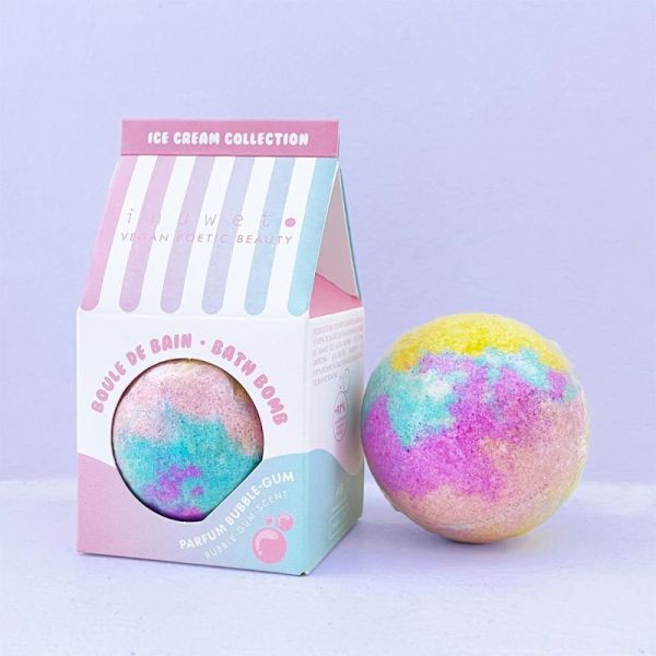 Inuwet Boule de Bain Bubble Gum 120g – Boule de bain effervescente nourrissante et parfumée