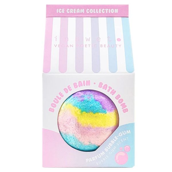 Inuwet Boule de Bain Bubble Gum 120g – Boule de bain effervescente nourrissante et parfumée