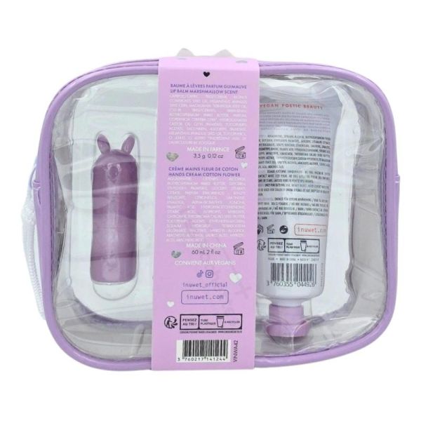 Inuwet Lily Wallet Trousse Baume Lèvres Guimauve + Crème Mains + Chouchou
