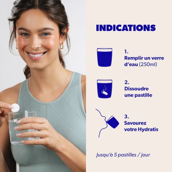 Hydratis Hydratation 20 Comprimés Effervescents Mangue Passion – Hydratation et récupération optimale