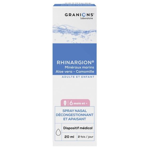 Granions Rhinargion Spray Nasal Décongestionnant et Apaisant - 20 ml