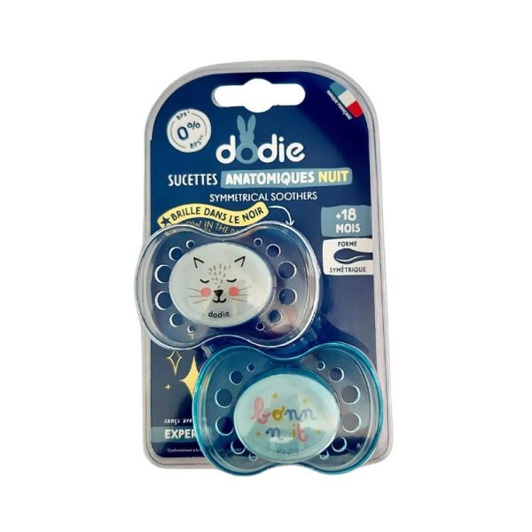 Dodie Sucette Anatomique Nuit +18m Bonne Nuit - Lot de 2