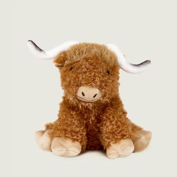 Soframar Warmies Bouillotte Peluche Déhoussable Vache Highland 30 cm - Chaleur réconfortante et apaisante