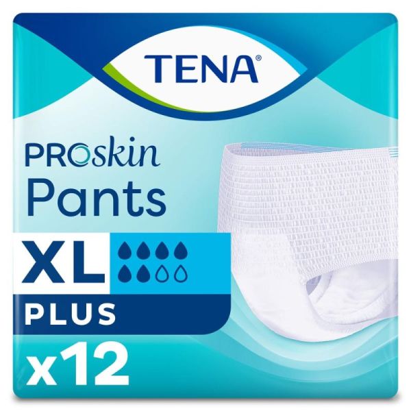 TENA ProSkin Pants Plus - Taille XL - 12 Protections - Fuites Urinaires Modérées à Fortes